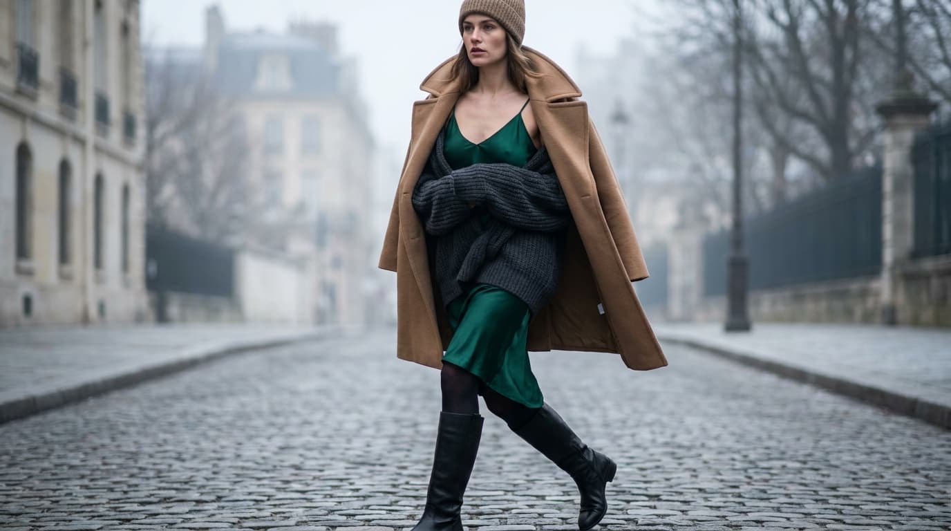Cómo llevar un vestido en invierno: capas, medias y botas